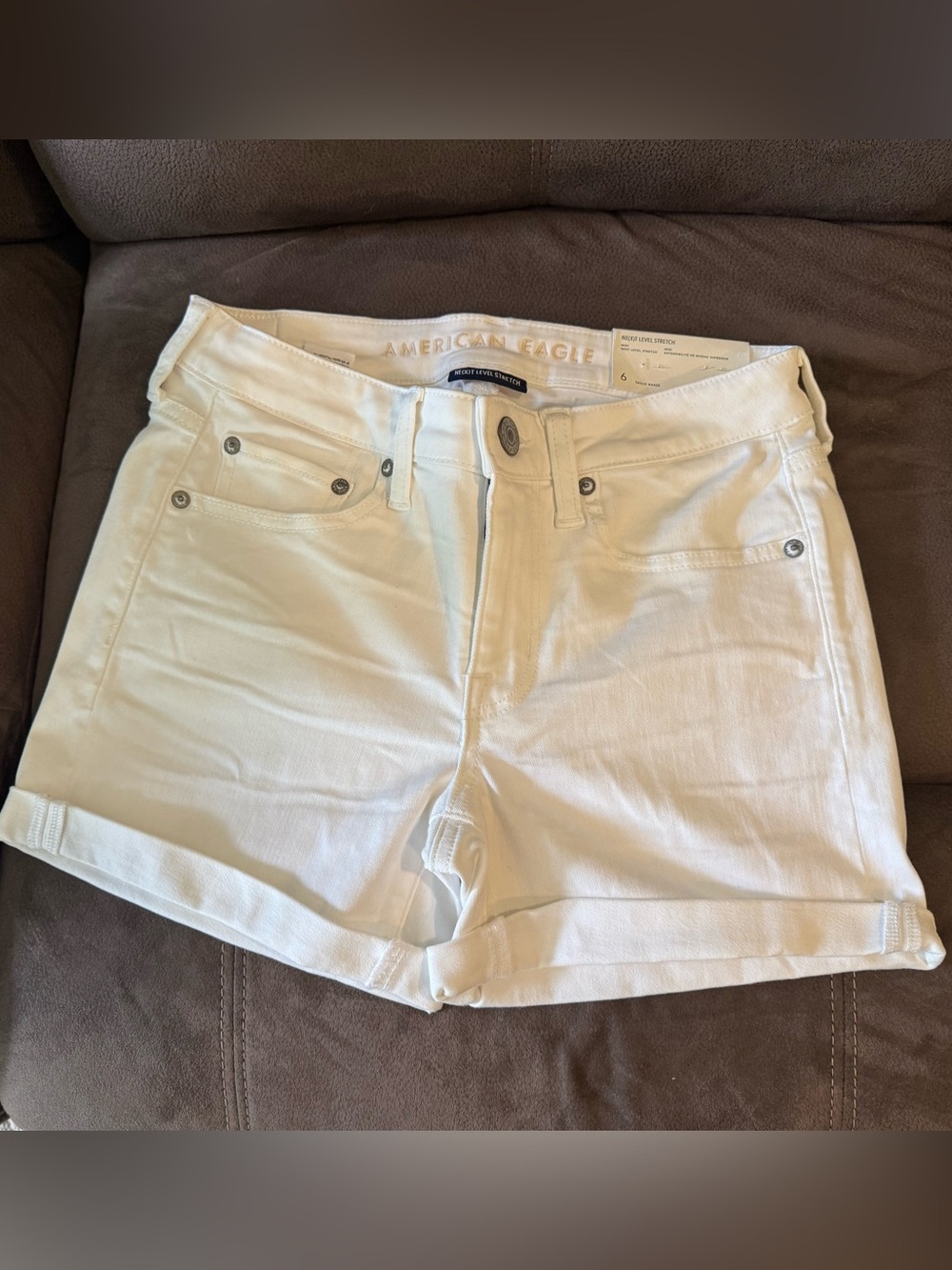 American Eagle Outfitters White Midi Shorts